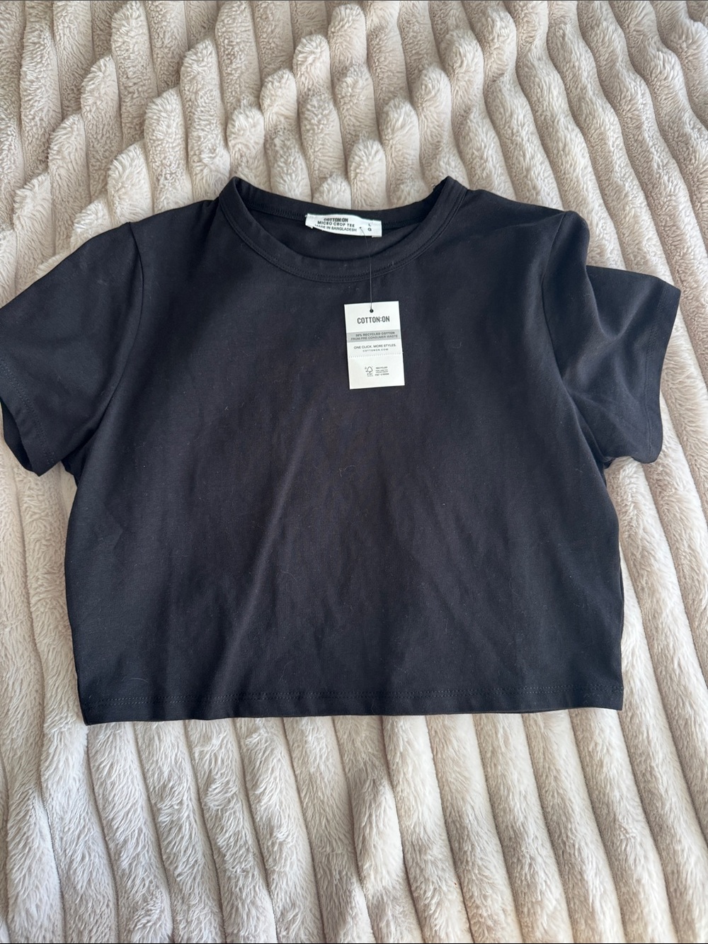 Cotton On Kids Black Cropped Tee